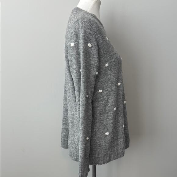 Pink Clover Gray Pullover Crewneck Polka Dot Sweater Women's Large - Picture 6 of 7
